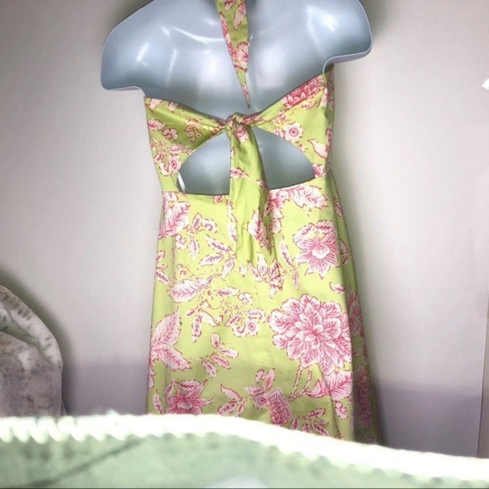 Madison Leigh Yellow Pink Floral Cottagecore Halter Sundress 6 Resortwear Vaca‎ - Picture 5 of 12